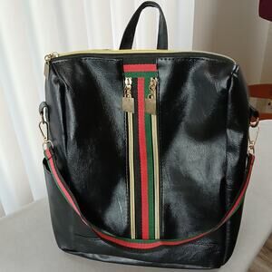 Mini Double Zippers Oxford Backpack EUC repaired T&J Designs spacious